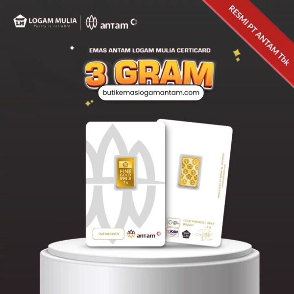 3 Emas ANTAM Logam Mulia Certicard - 3 gr