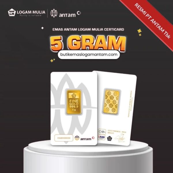 5 Emas ANTAM Logam Mulia Certicard - 5 gr