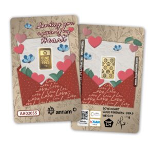 love 1 gram Emas Batangan Gift Series Love Heart – 1 gram